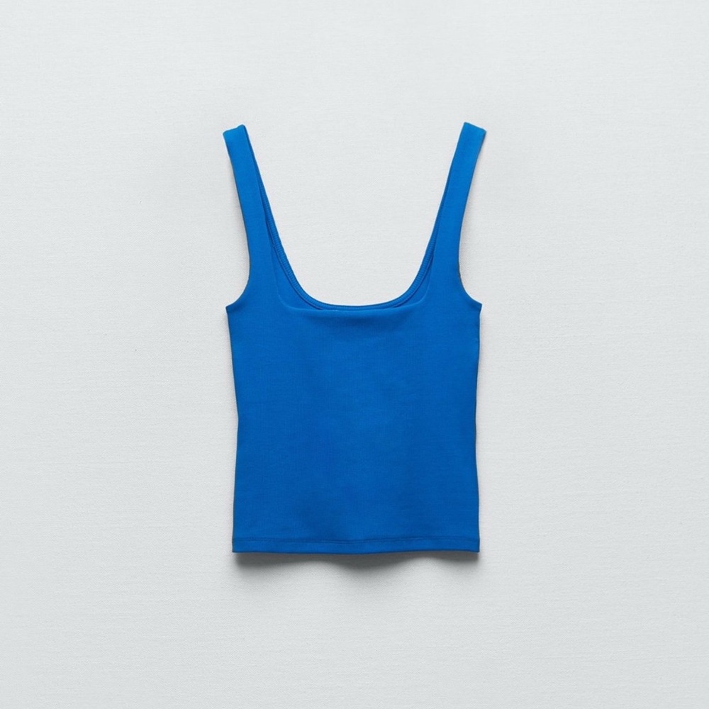 Zara blue cropped Tank top